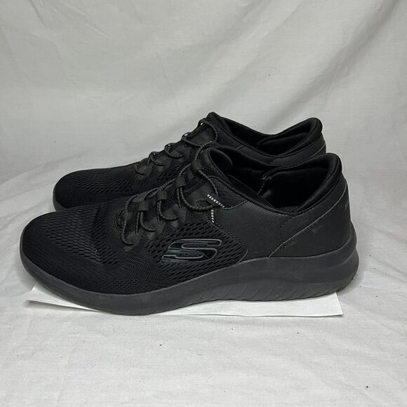 Skechers Ultra Flex 2.0 Athletic Sneakers Black Walking Memory Foam Men 12 - Picture 4 of 7